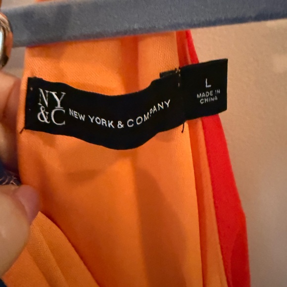 NY & Co. Rainbow Draped Dress size L - Picture 5 of 10